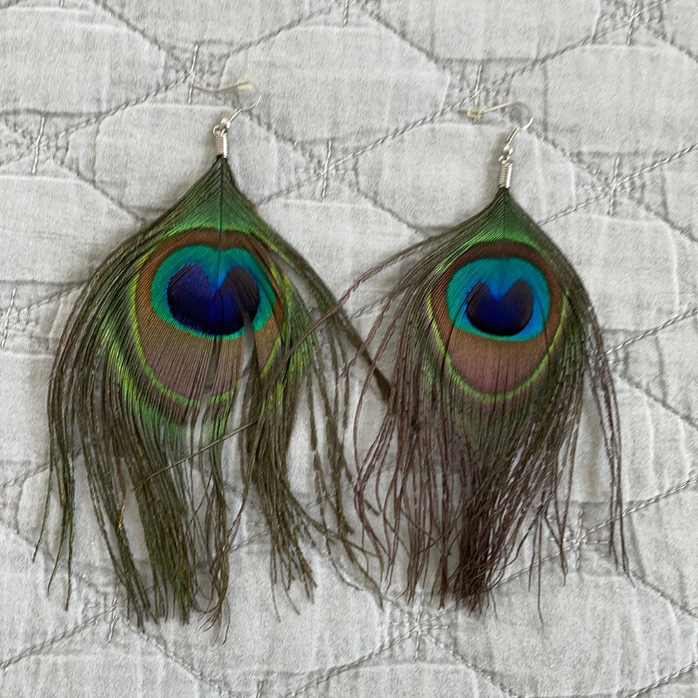 Super fun Peacock earrings